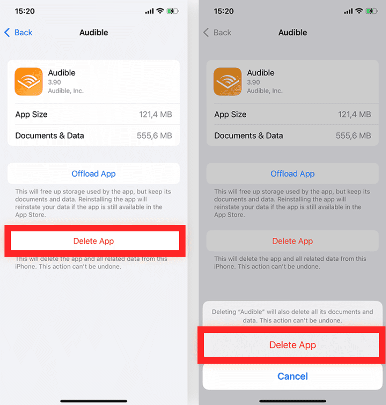 Clear Audible Cache Data
