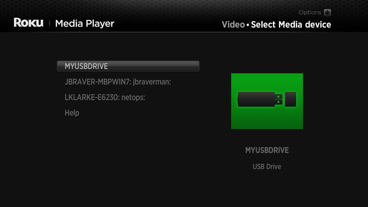 Select USB From Roku