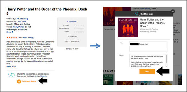 Use the Send This Book Feature To Share Audible Books