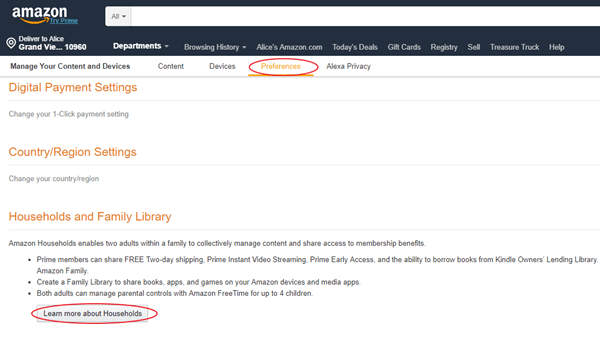Amazonの世帯共有を通じてAudibleアカウントを共有する