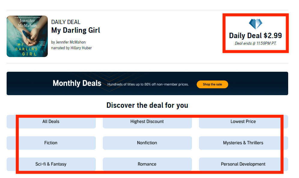 Daily Deal Buy Audible Book