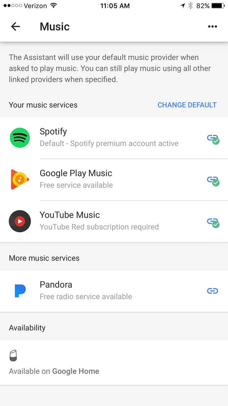 Permitir que o Spotify toque no Google Home