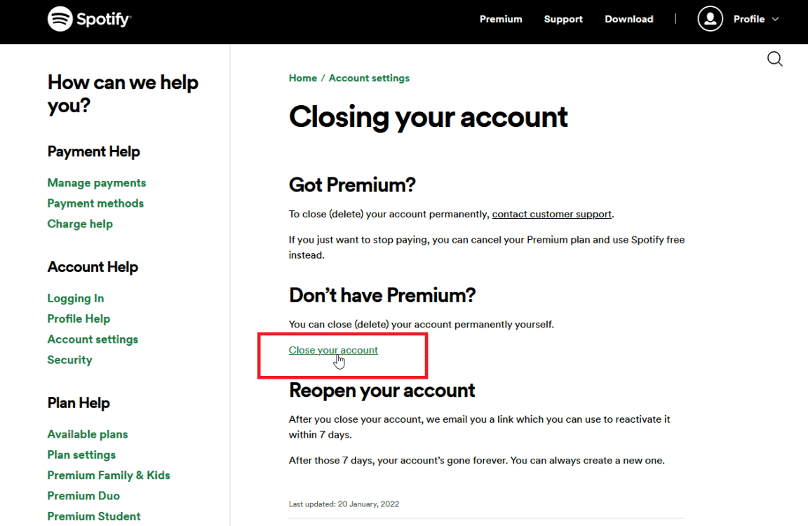 Closing Your Account