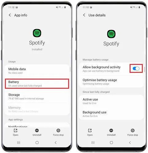 Allow Background Activity Android