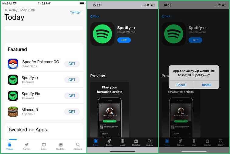 Aplikacja Spotify Premium Tweak