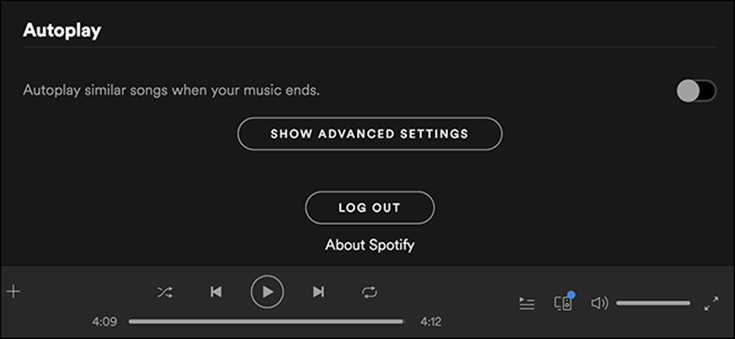 Recurso de reprodução automática do Spotify