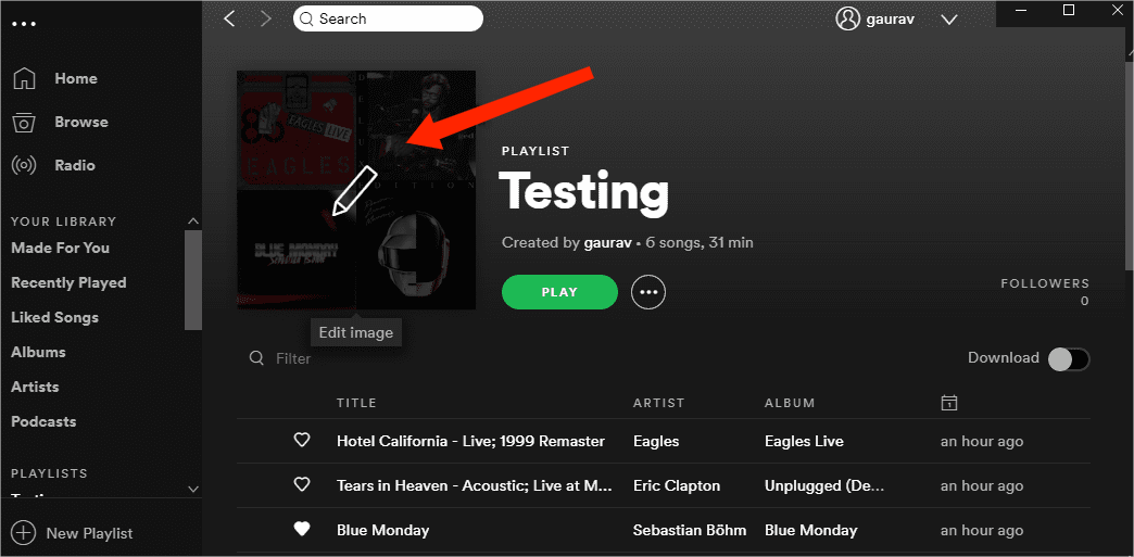 Spotify-afspeellijst bewerken