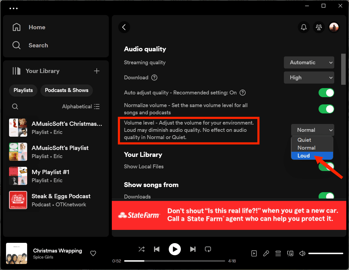 Change Spotify Volume Level