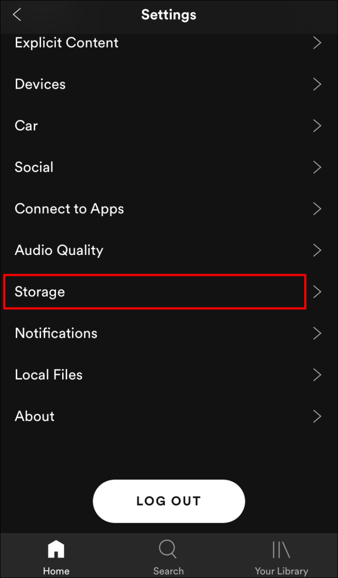 Проверьте хранилище вашего устройства, чтобы исправить, что Spotify не может воспроизводить текущий трек