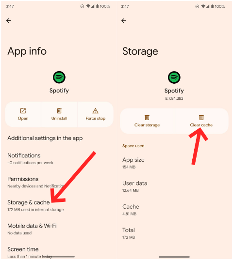 Limpar cache usando o Android