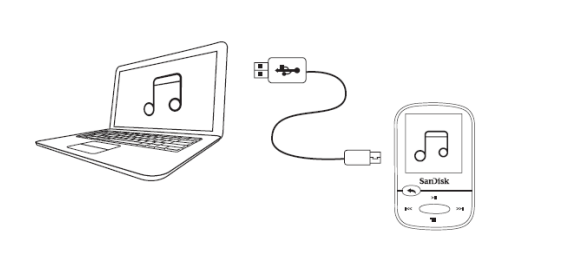 Sandisk Clip Sport를 PC에 연결