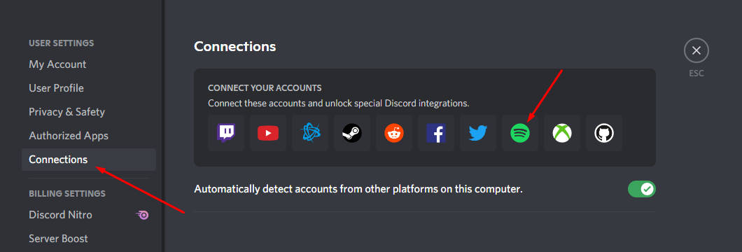 So verbinden Sie Spotify mit Discord auf einem Desktop