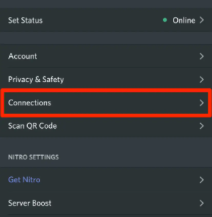 Spotify verbinden met Discord op een mobiele telefoon