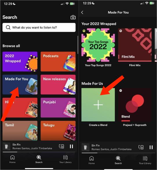 Użyj aplikacji Spotify Blend na urządzeniach mobilnych