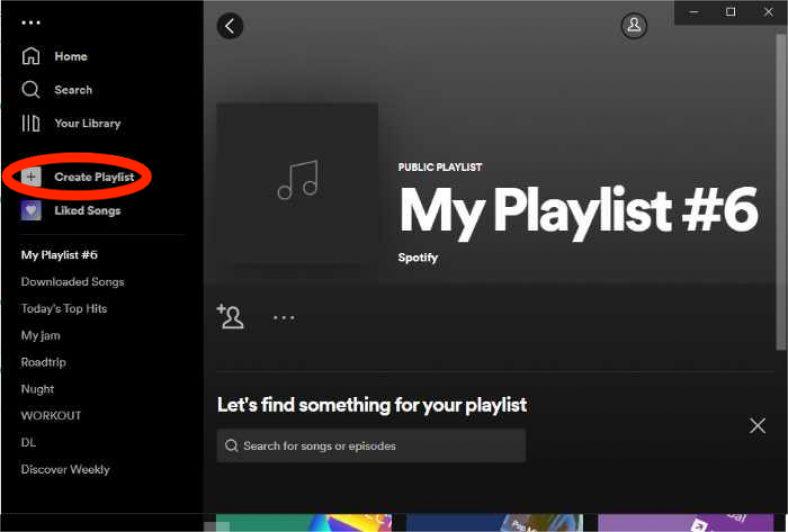 Crea una nuova playlist