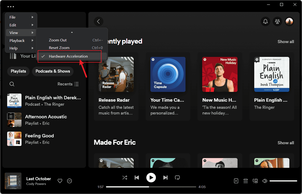 Spotify Wyłącz akcelerację sprzętową