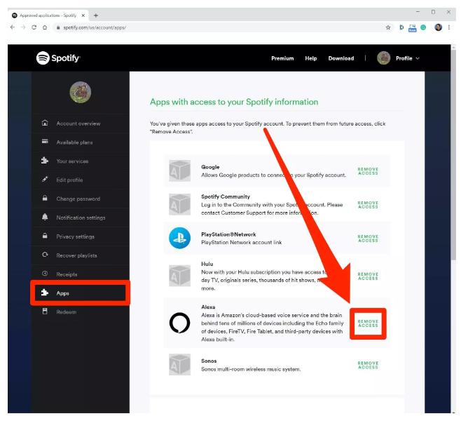 Alexa で Spotify を切断する