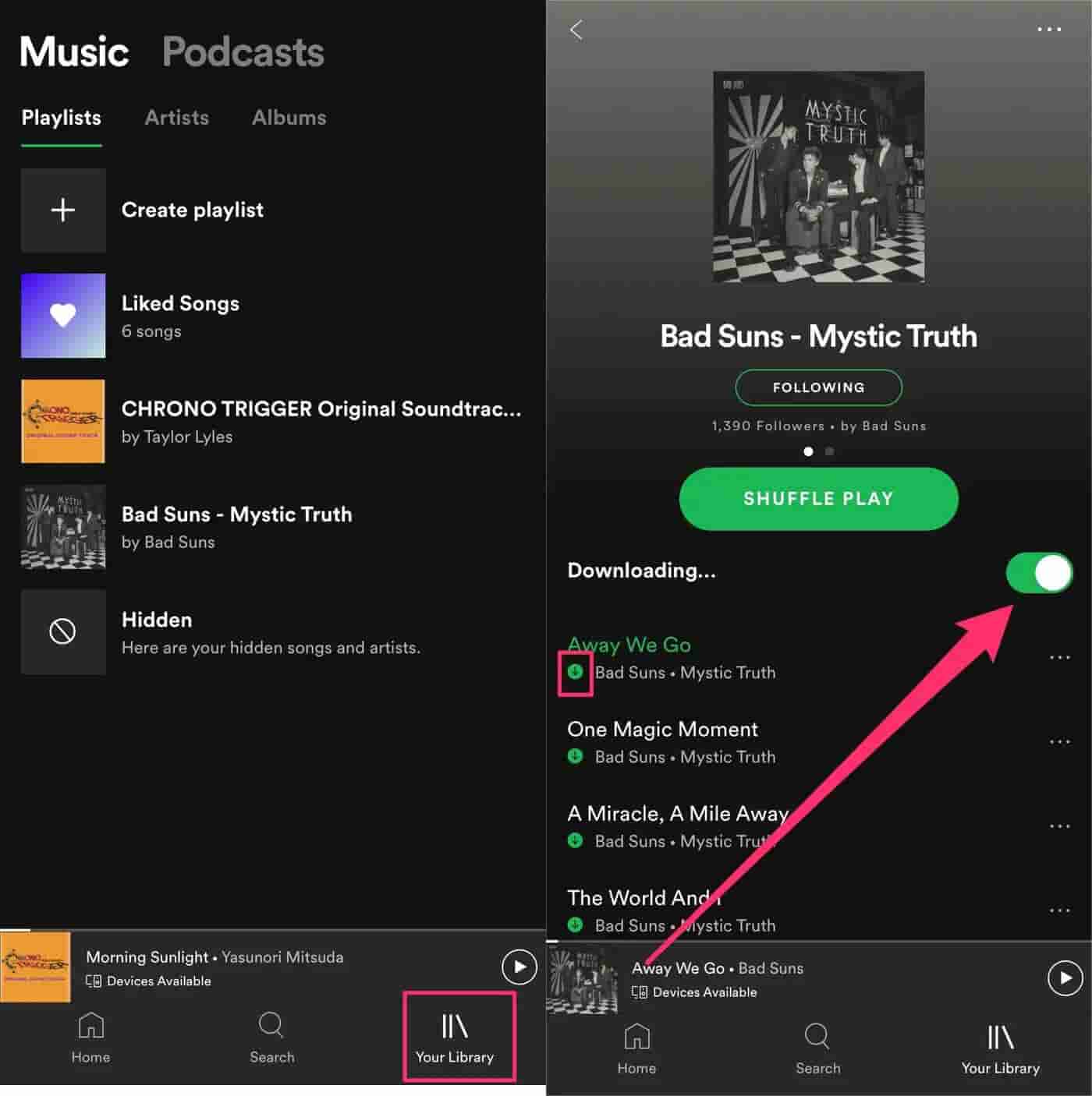 قم بتنزيل أغاني Spotify على الأجهزة المحمولة