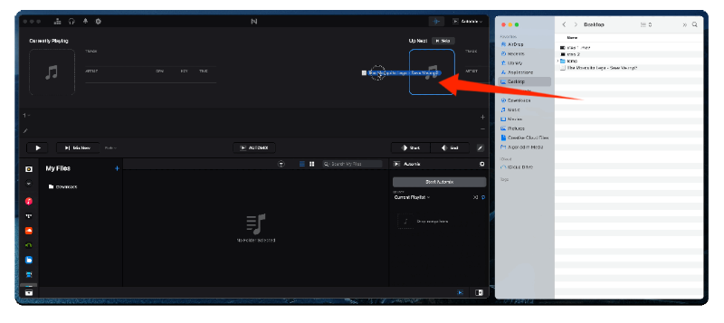 Arrastrar y soltar canciones convertidas de Spotify