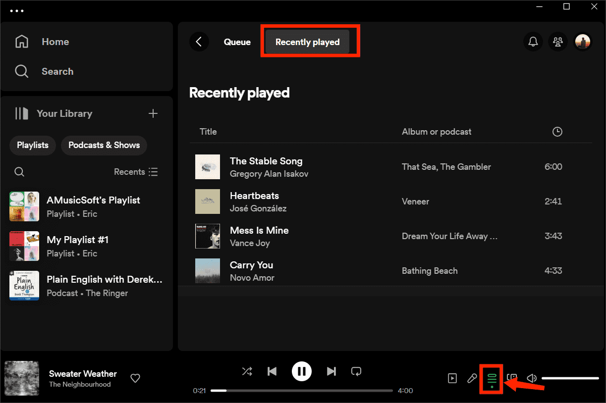 Effacer l'historique d'écoute de Spotify