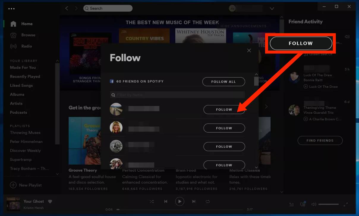 Segui gli amici su Spotify usando Facebook