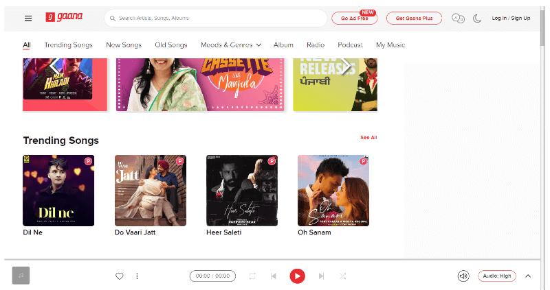 Applicazione musicale Gaana