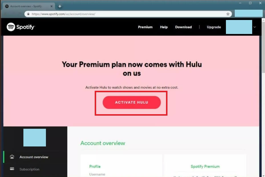 Attiva l'account Hulu