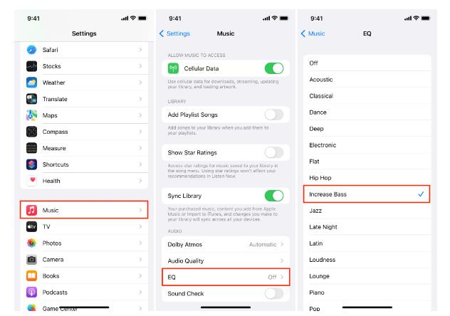 Увеличить бас для iOS