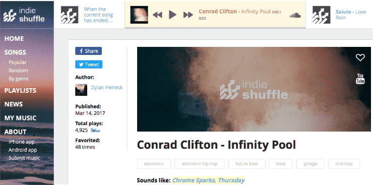 Indie Shuffle-muziekwebsite