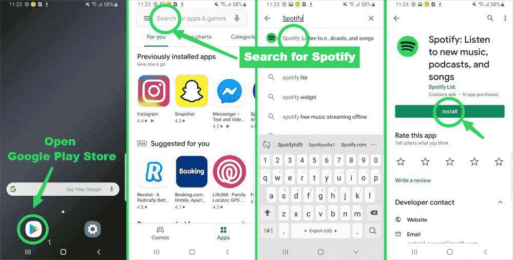 Installeer de Spotify-app opnieuw