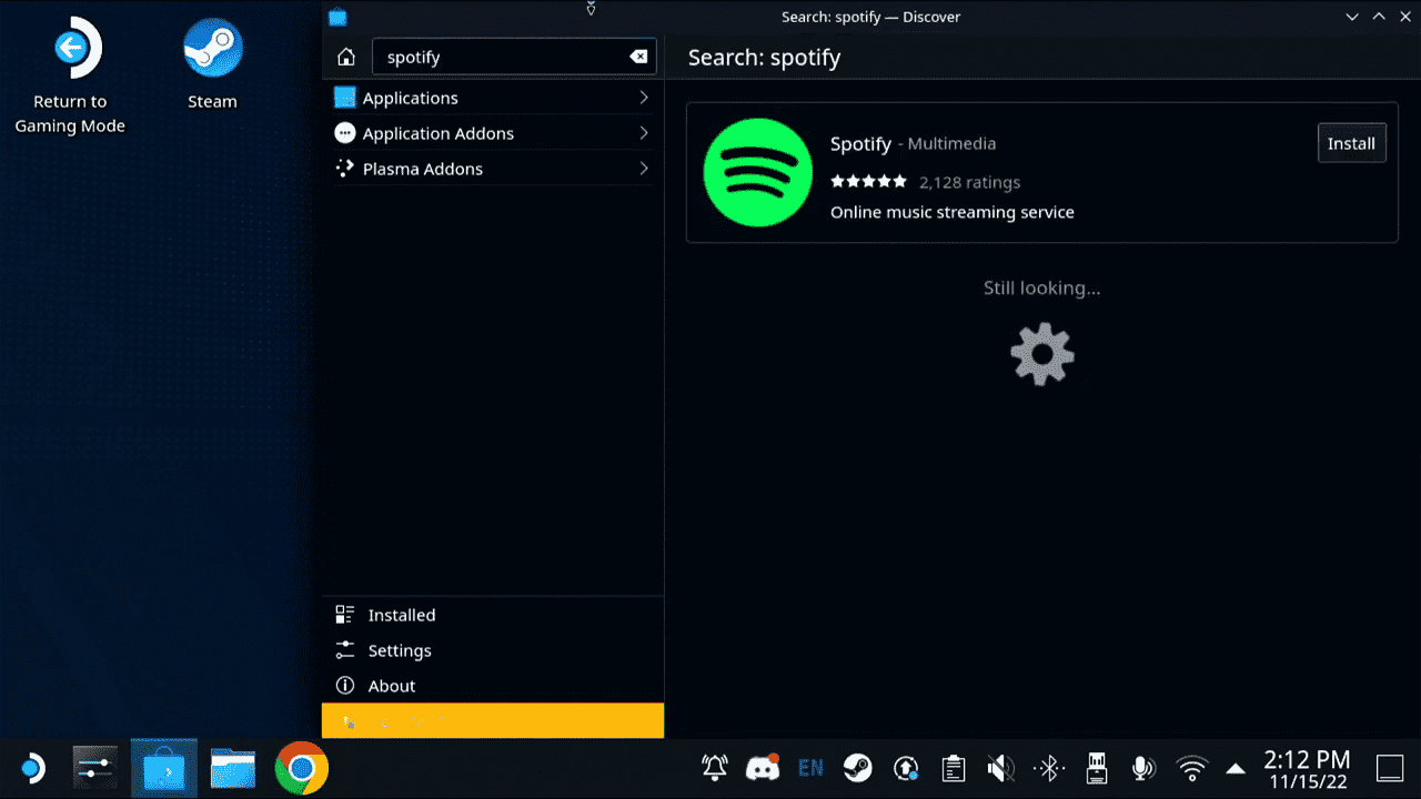 Installeer Spotify op Steam Deck
