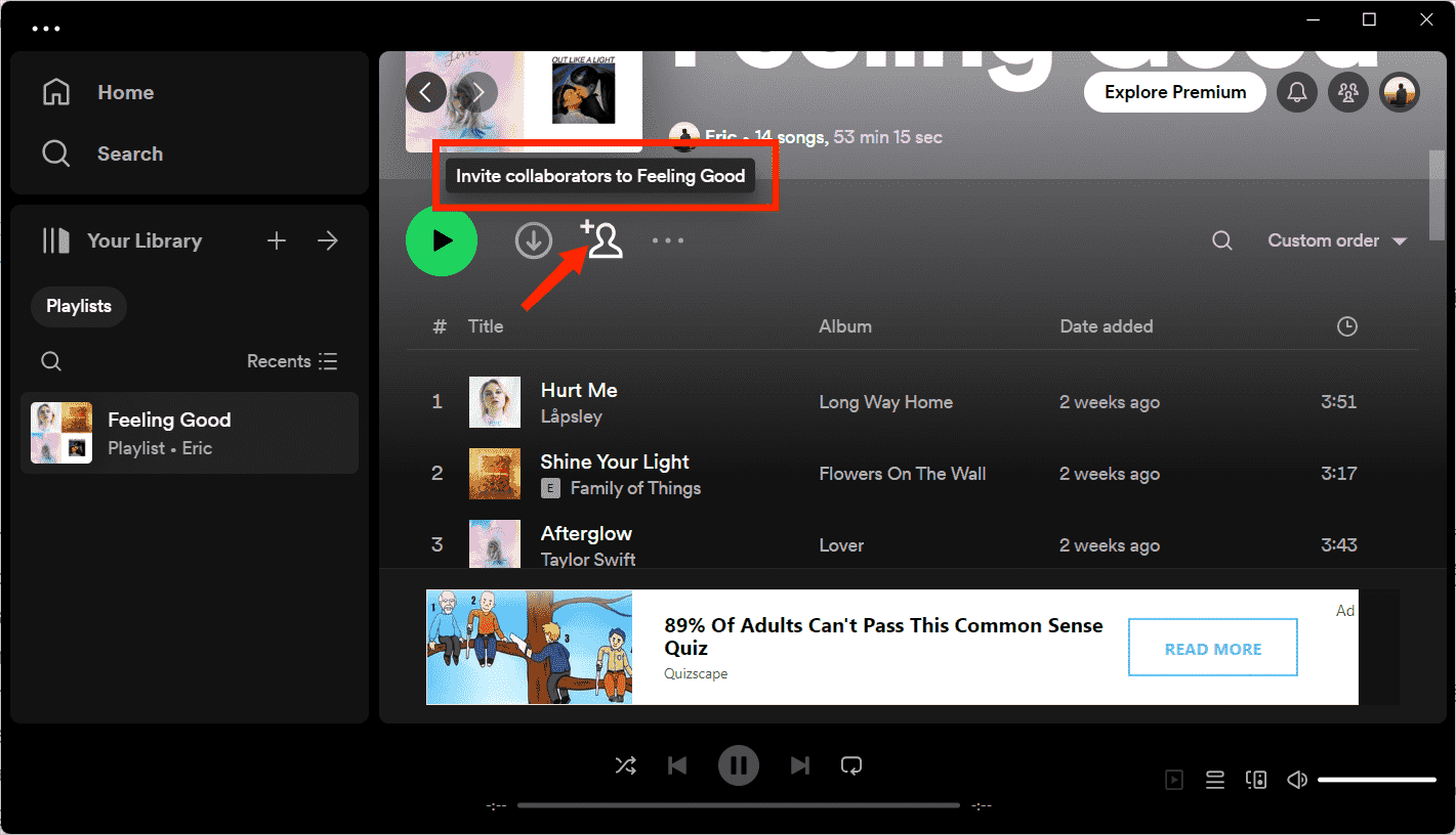 Gemeinsame Spotify-Playlist