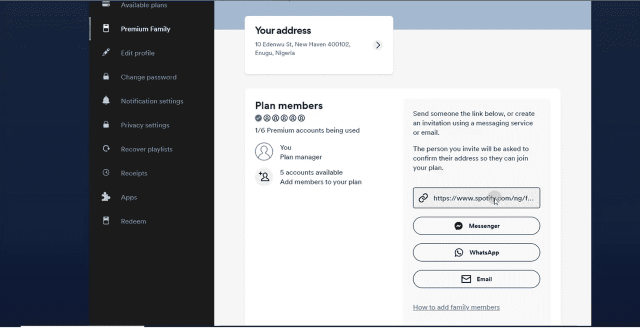 Inviter des membres Spotify