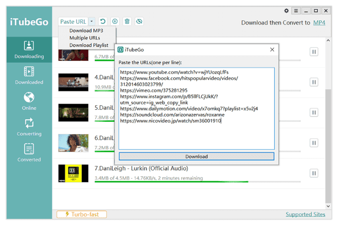 iTubeGo YouTube-downloader