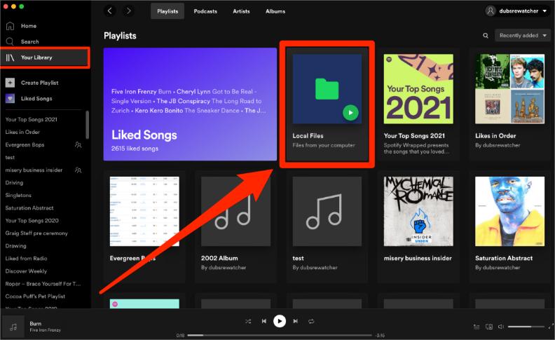 Carica musica locale su Spotify sul desktop