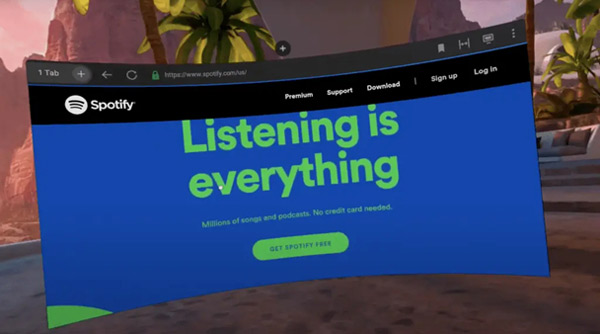 Spotify Connect を使用した Oculus 上の Spotify