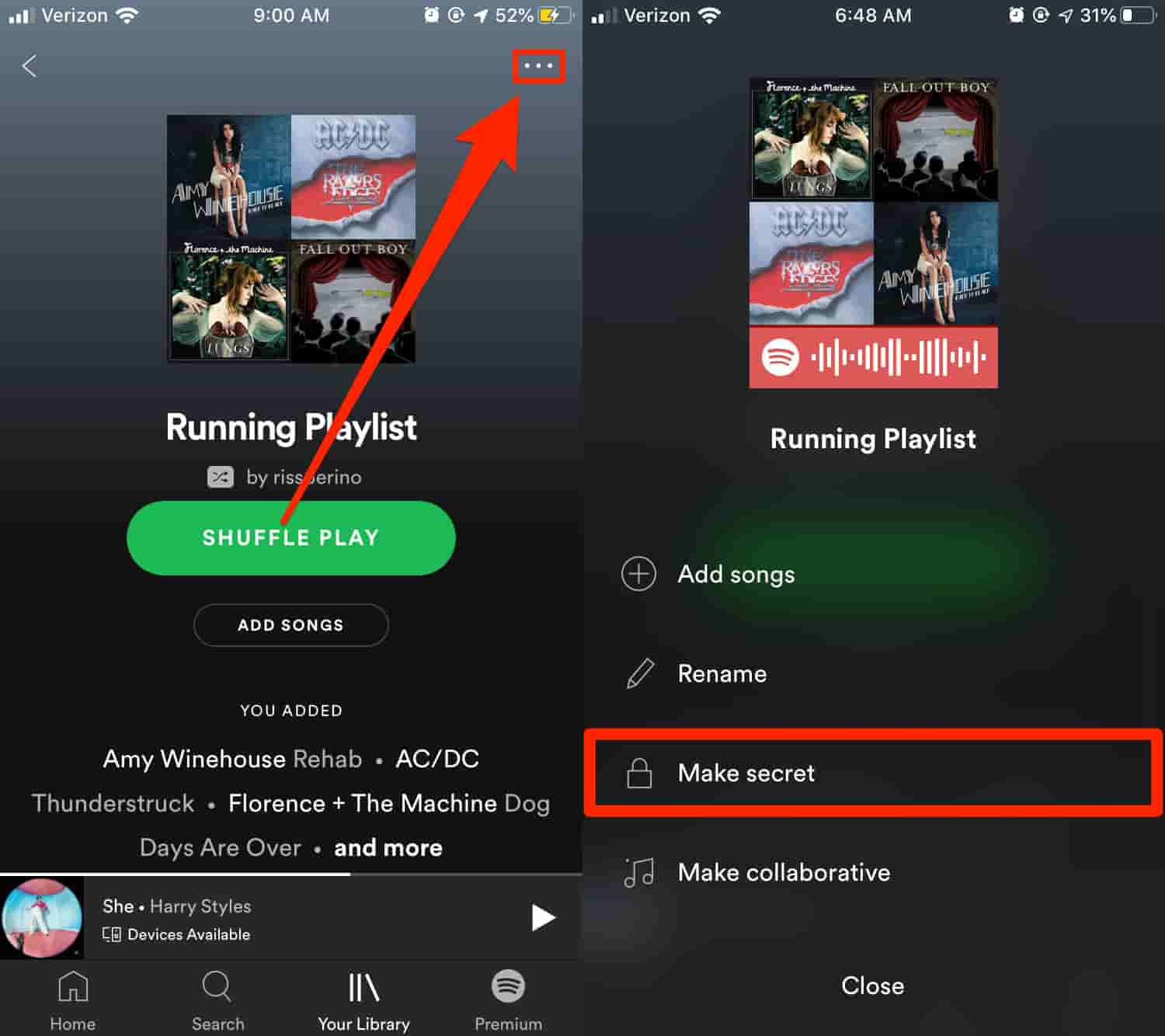 移动设备上的 Spotify 私密服务