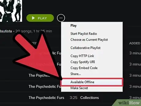 Sincronizar para reproduzir música offline do Spotify