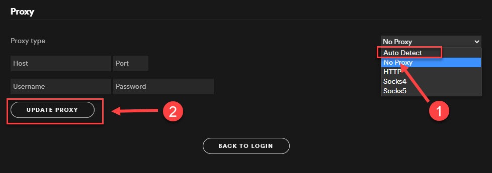 Zmodyfikuj ustawienia proxy, aby naprawić kod błędu Spotify 4