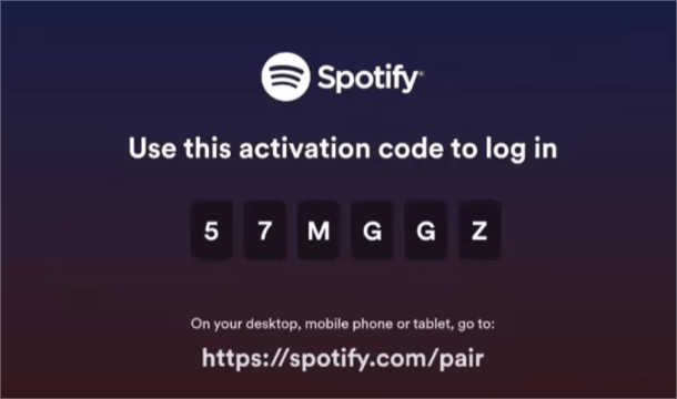 Emparelhar Spotify via PIN
