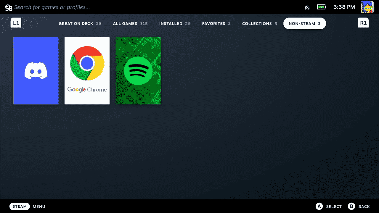 Riproduzione di Spotify Music su Steam Deck
