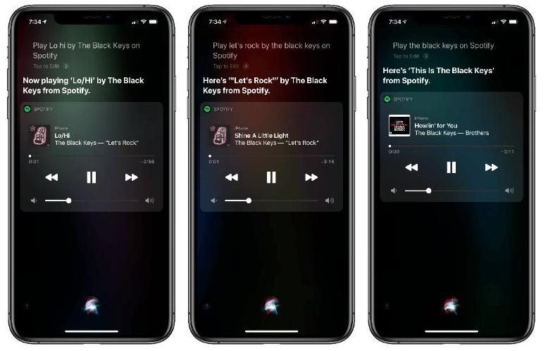 Siri に Spotify を再生するように指示する