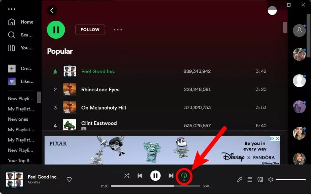 在 Spotify 上循环播放歌曲