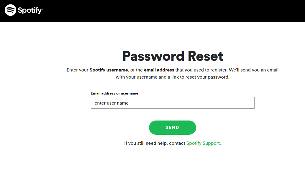 Spotify Change Password