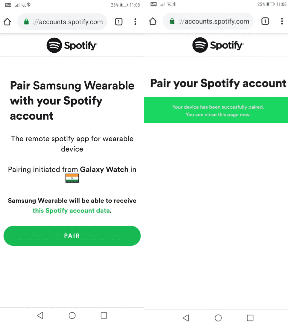 Watch で Spotify にログインする