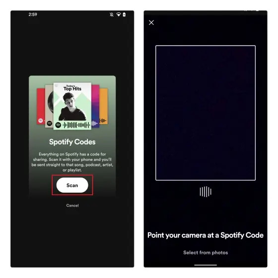 扫描 Spotify 代码