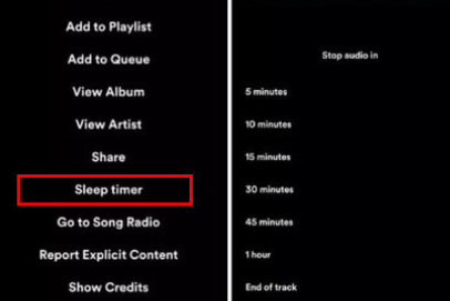 Imposta il timer di Spotify su Android