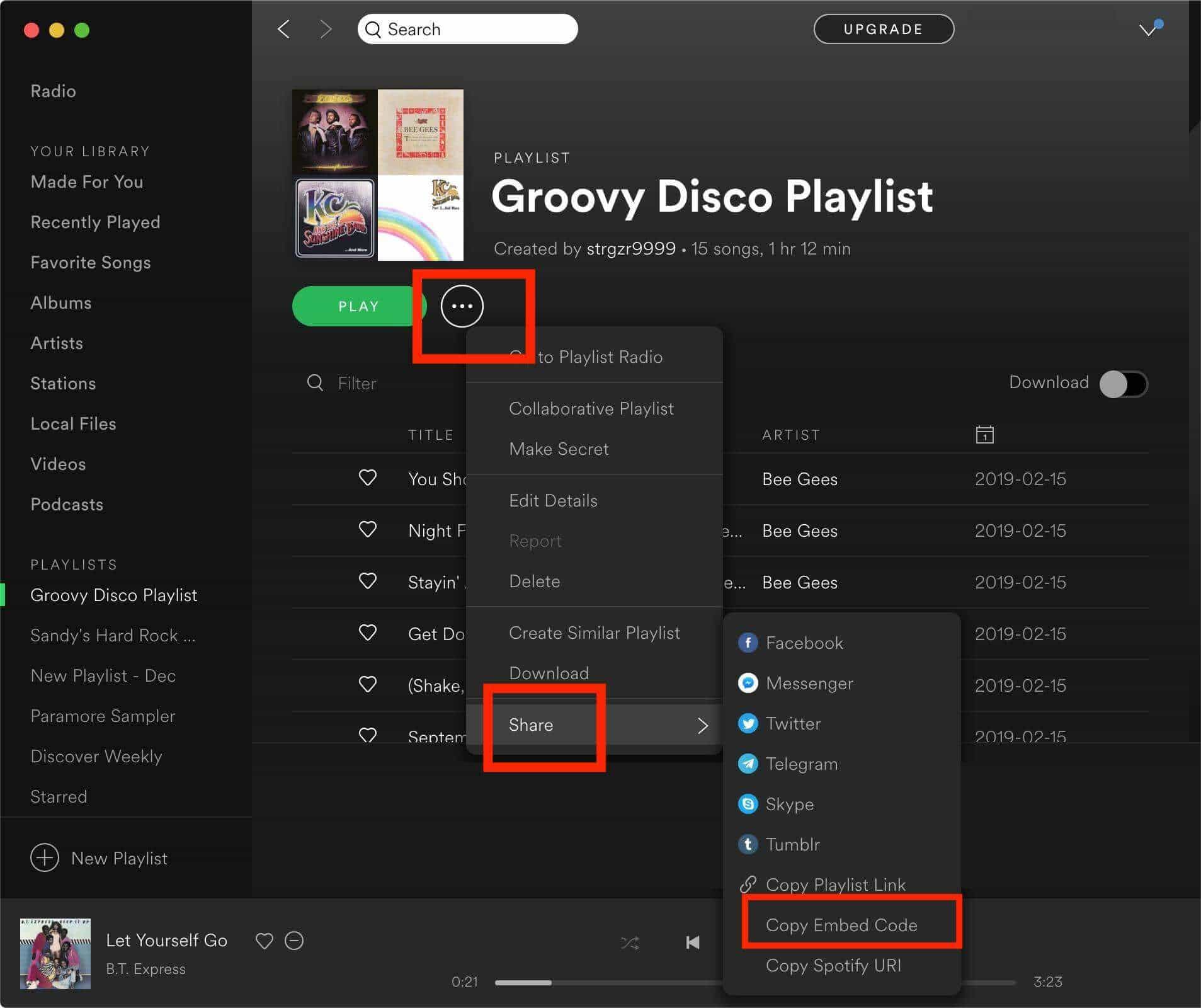 Incorpora una playlist di Spotify sul tuo sito web
