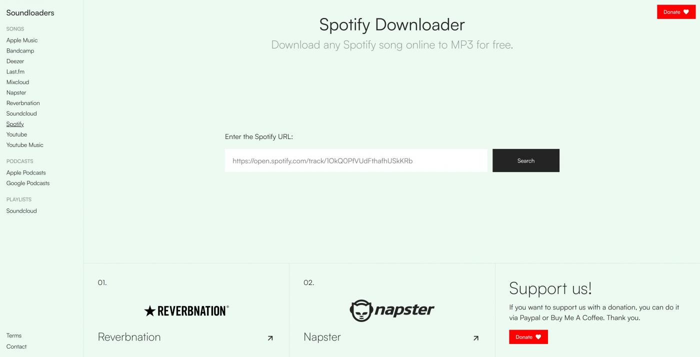 Caricatori di suoni Spotify Downloader