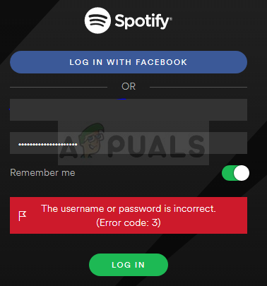 Kod błędu Spotify 3